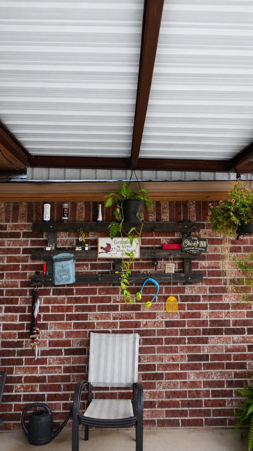 Underside of custom metal patio cover
