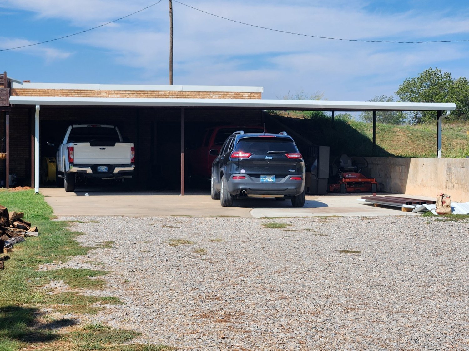 Wide custom steel carport