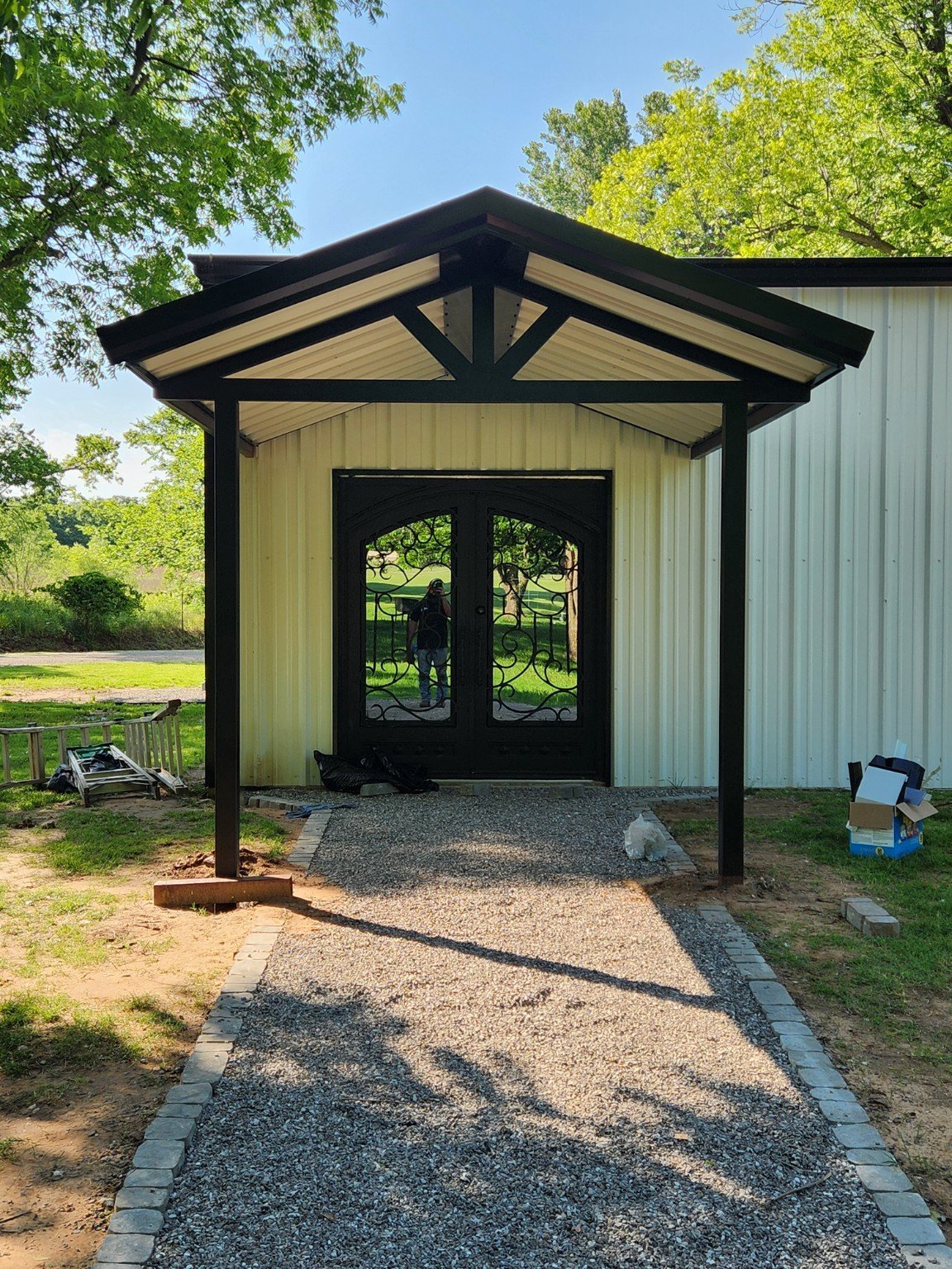 Custom steel entry canopy