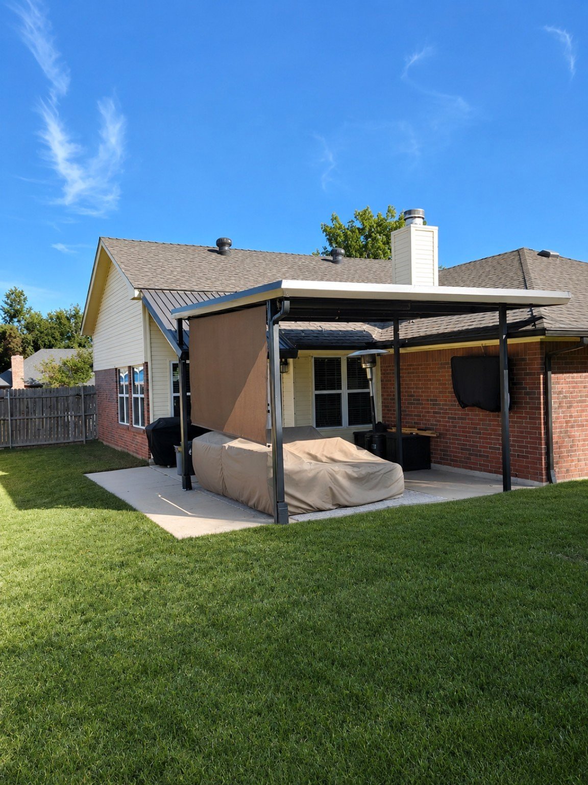 Finished residential patio cover